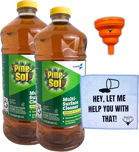 Dauntless Merch - Limpiador multiusos Pinesol, 60 onzas líquidas. Cada botella (paquete de 2), paquete con un paño de microfibra de 8 x 8 pulgadas y disponible en Yaxa Colombia