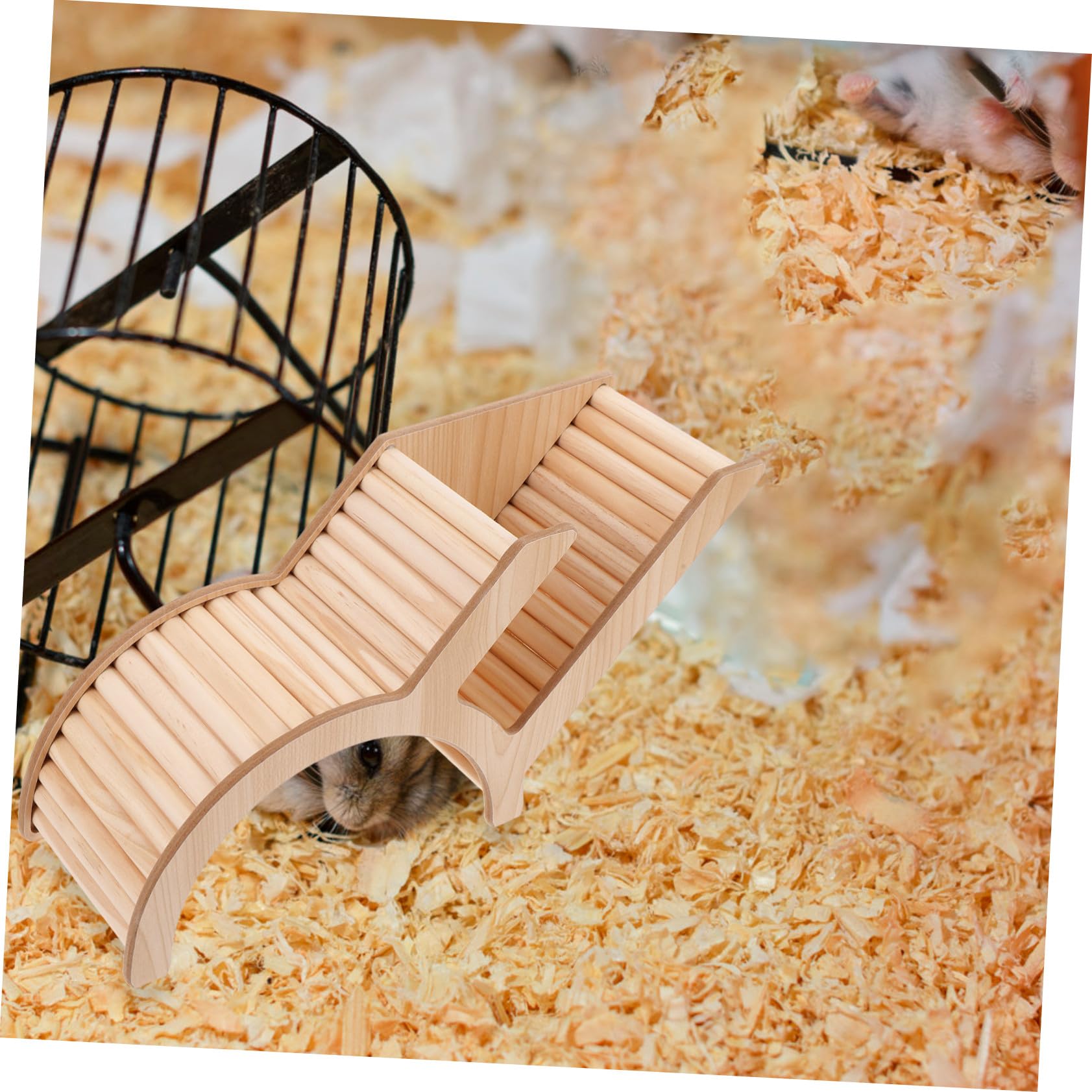 Casetta in Legno per Criceti Tunnel Arco Nascondiglio Casa per Piccoli Animali Accessori Gabbia Decorazione Habitat