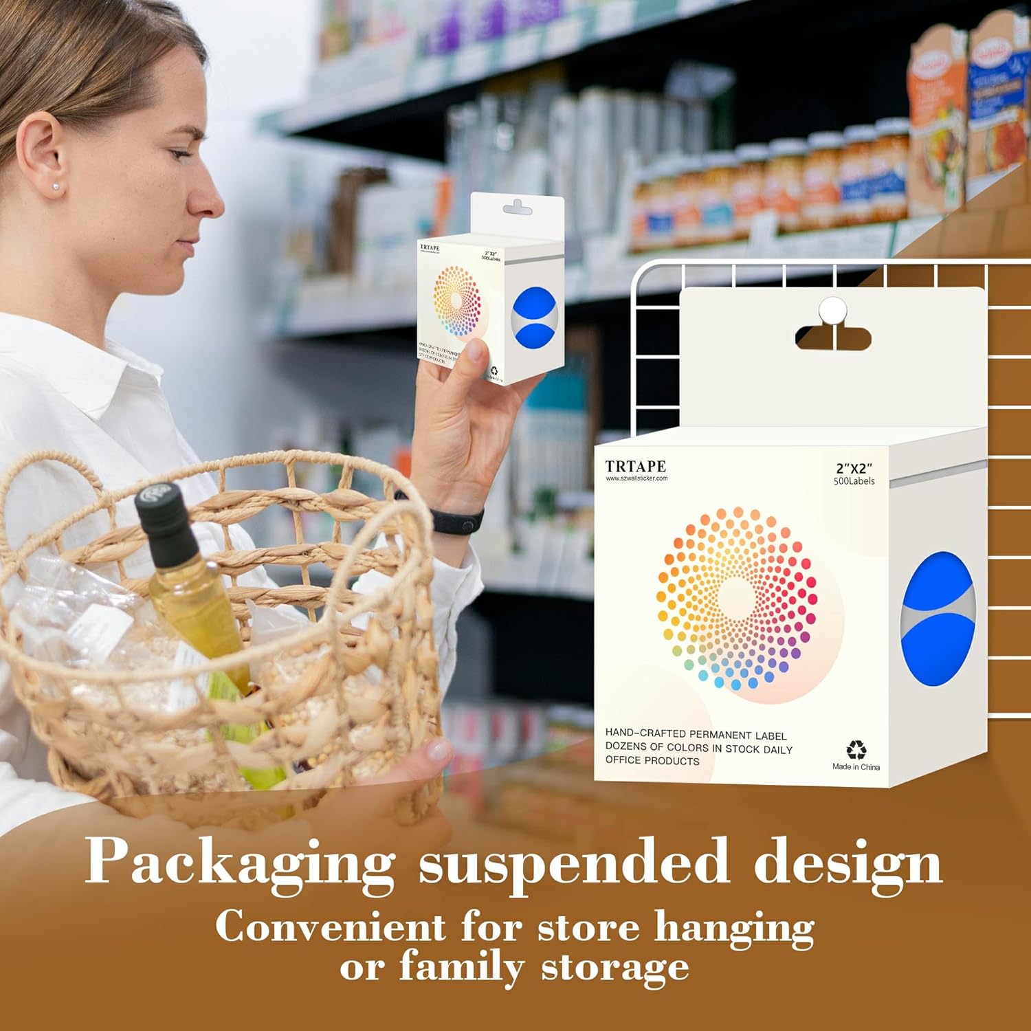 2 Inch Color Coding Round Labels (2000Pcs, 4 Rolls) - Round Colored Dot Stickers for Inventory, Pantry, Warehouse Organization - Blue Circle Dot Labels