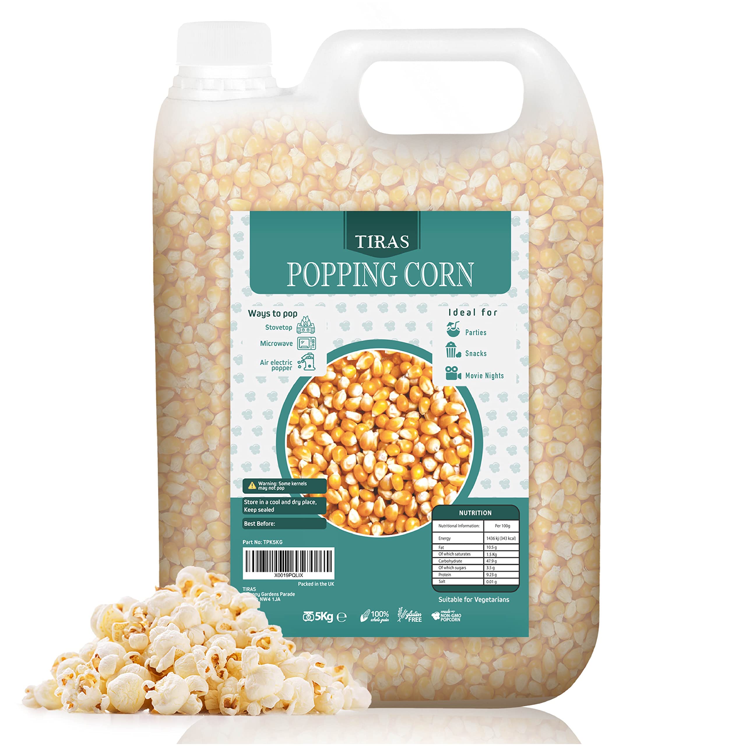 Popping Corn Kernels USA Popcorn Seeds - Popcorn Kernels for Popcorn Maker, Air Popper, Stove-top & Microwave - Non GMO - Nut, Dairy & Gluten Free - 5kg