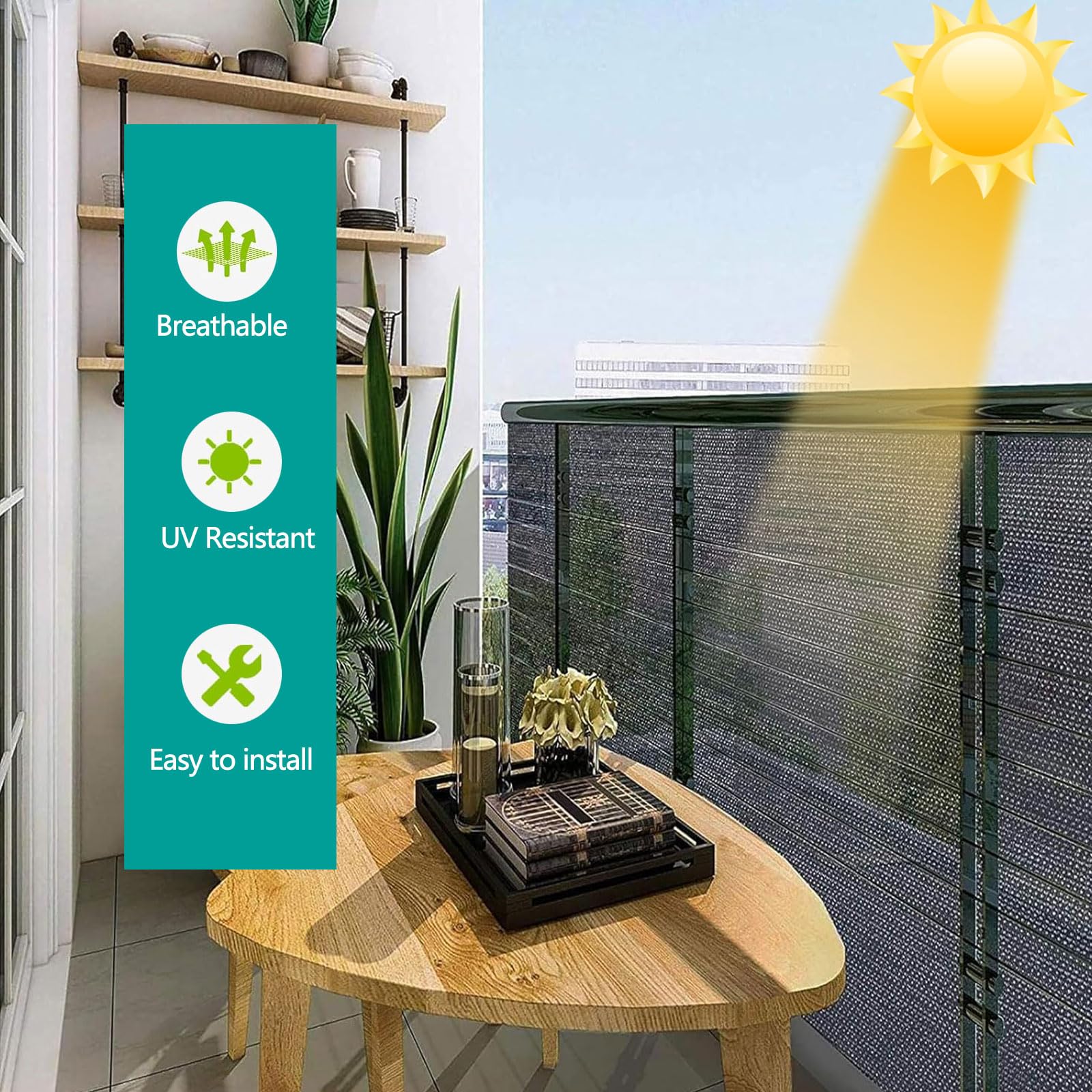 Tessuto ombreggiante al 90% per Il Giardino – Telo ombreggiante Resistente ai Raggi UV con Occhielli per Serre, patii, Piante, pergolati, pollai, cucce per Cani (7,6 x 9,1 m) – Traspirante e