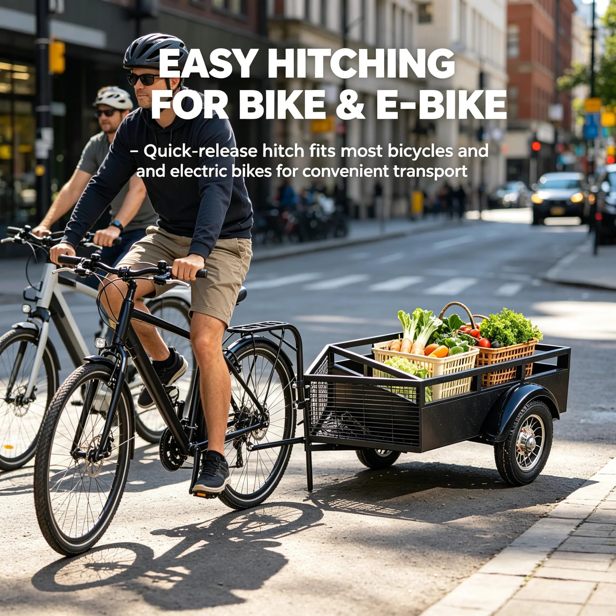 Remolque de Bicicleta de Rueda Única con Cesta – Transportador Pesado para Bicicleta Eléctrica