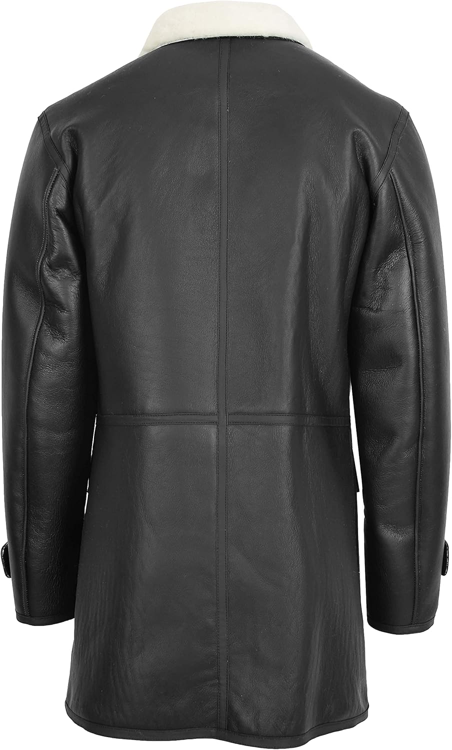 House of Leather Mens Real Sheepskin Duffle Hooded Coat 3/4 Length Shearling Vincent