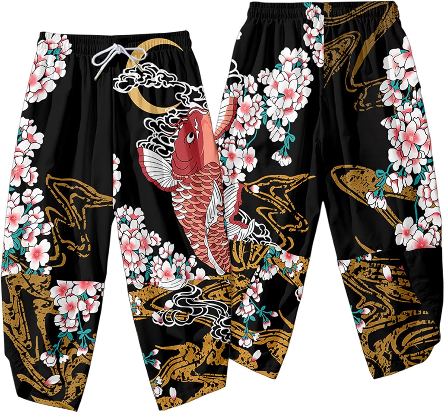 DOSLAVIDA Men's Japanese Kimono Cardigan Suit Chinese Style Printed Jacket Pants Set Open Front Seven Sleeve Top & Shorts