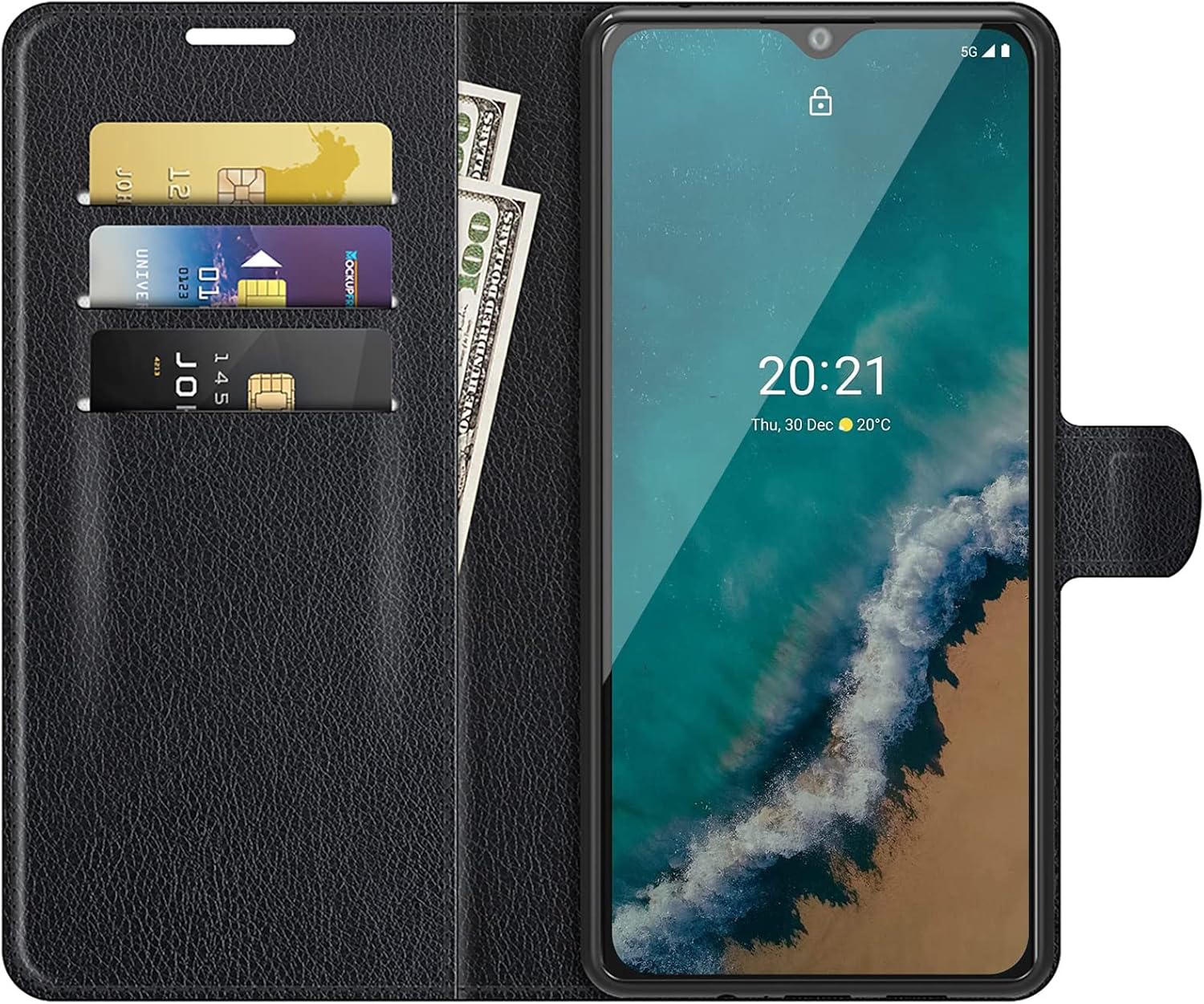 HualuBro Coque Pour Nokia 7.2, Nokia 6.2 Coque, Housse à Rabat En Retro PU Cuir Flip Cover Case Antichoc Magnétique Portefeuille Etui Pour Nokia 7.2 / Nokia 6.2 Coque (Bleu