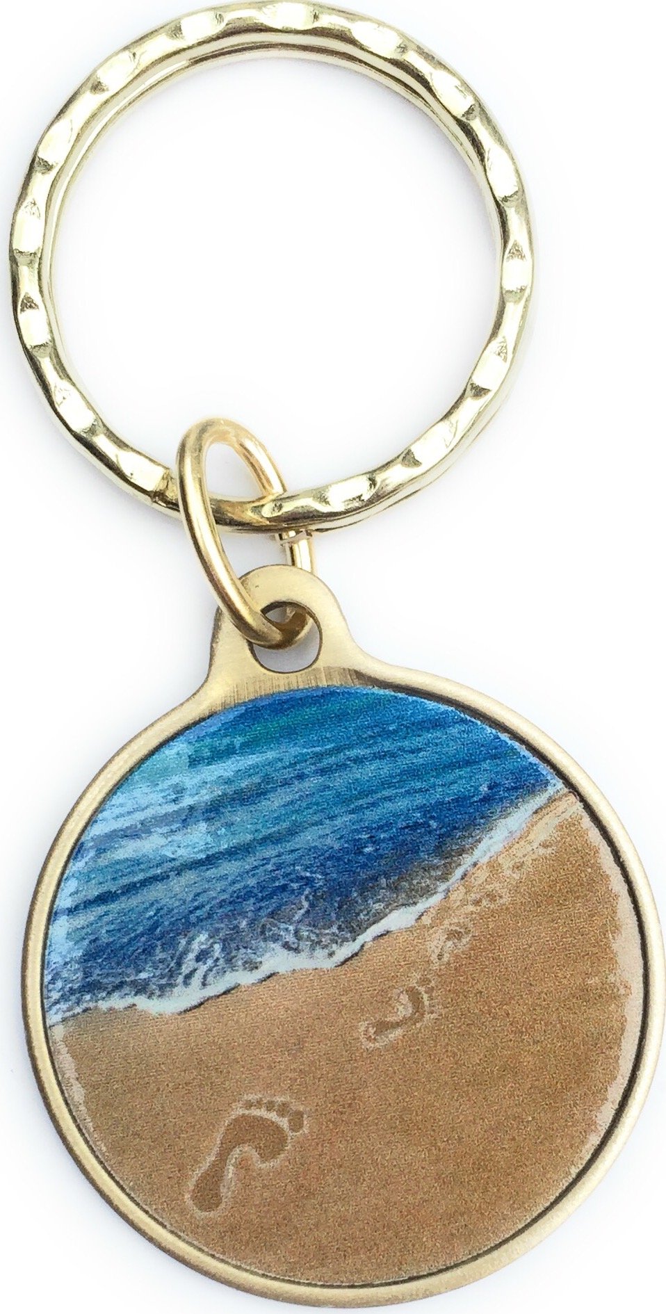 RecoveryChip Footprints In The Sand Color Bronze Spiritual Keychain It Was Then That I Carried You Foot Prints Gift