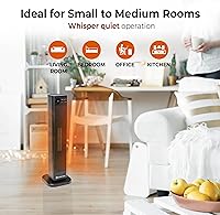 Vista 2 de Comfort Zone Oscillating Tower Space Heater with Remote Control for Indoor Use, 30 inch, Digital Adjustable Thermostat, Timer, LCD Display, Safety
