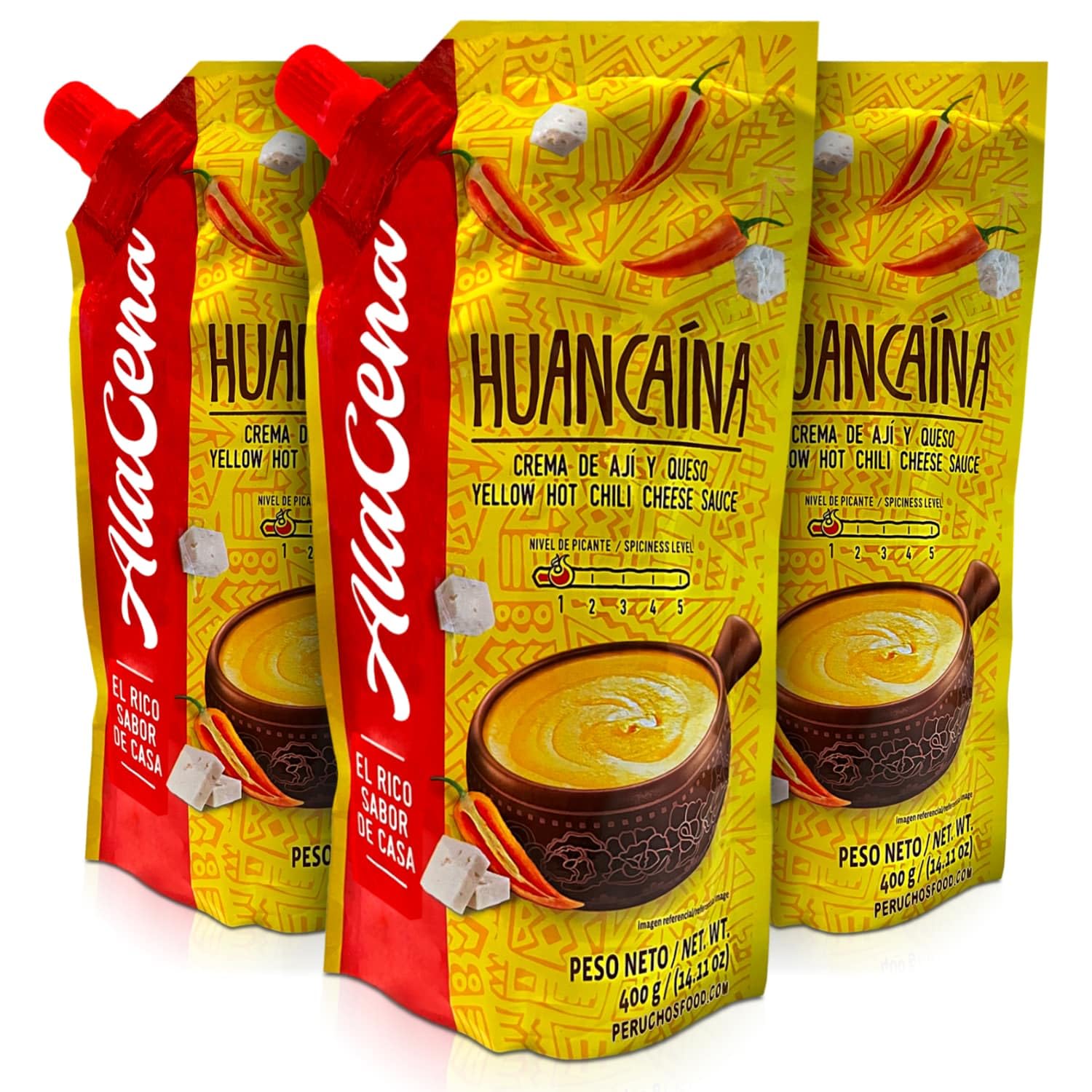 Salsa Huancaína Peruana Crema de Ají y Queso 3 Paquetes 400 g