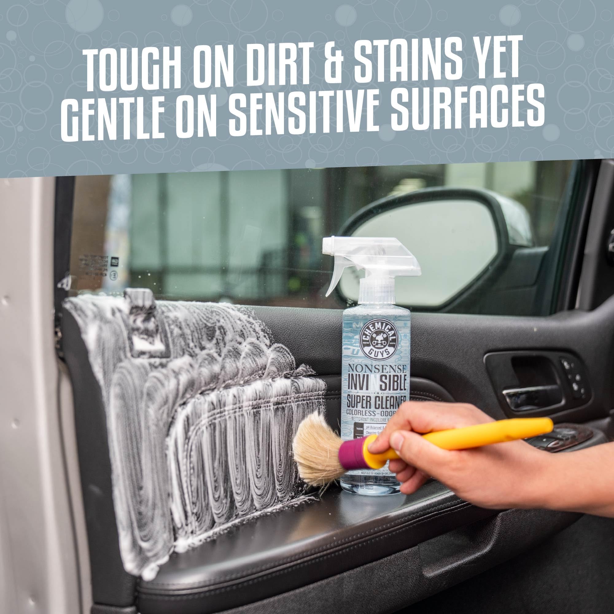 Chemical Guys Car Interior Detailing Kit - VRP Protectant Nonsense Cleaner Streak Free Glass Cleaner 3 Detailing Brushes — view 4