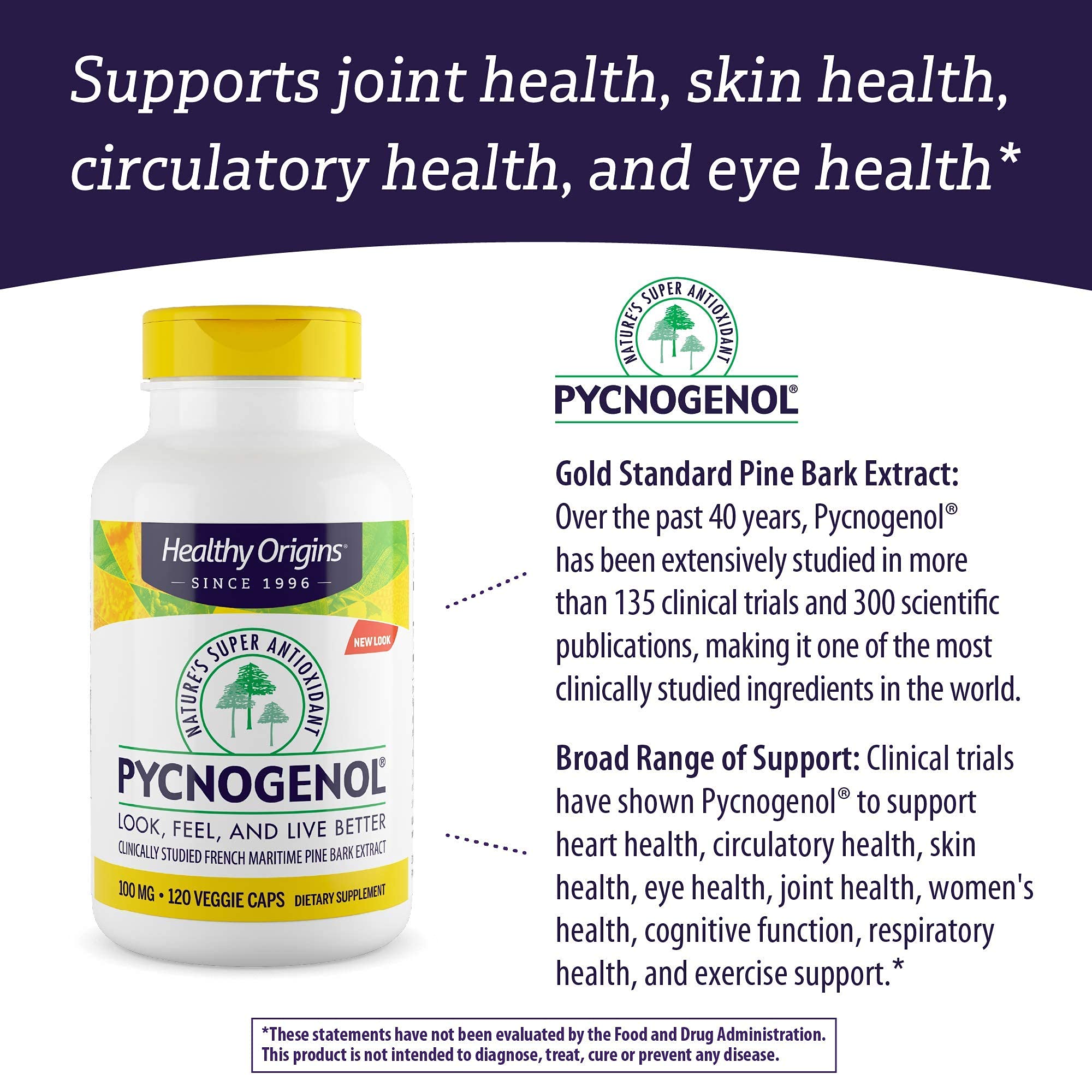 Healthy Origins Pycnogenol 100 mg 120 Vegetarian Capsules Buy