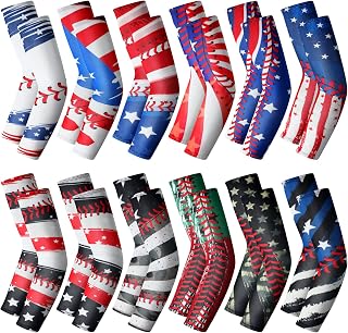 12 Pairs Baseball Arm Sleeve Youth Sports Elbow Compression Basketball Shooter Sleeves Sun Protection Anti Slip