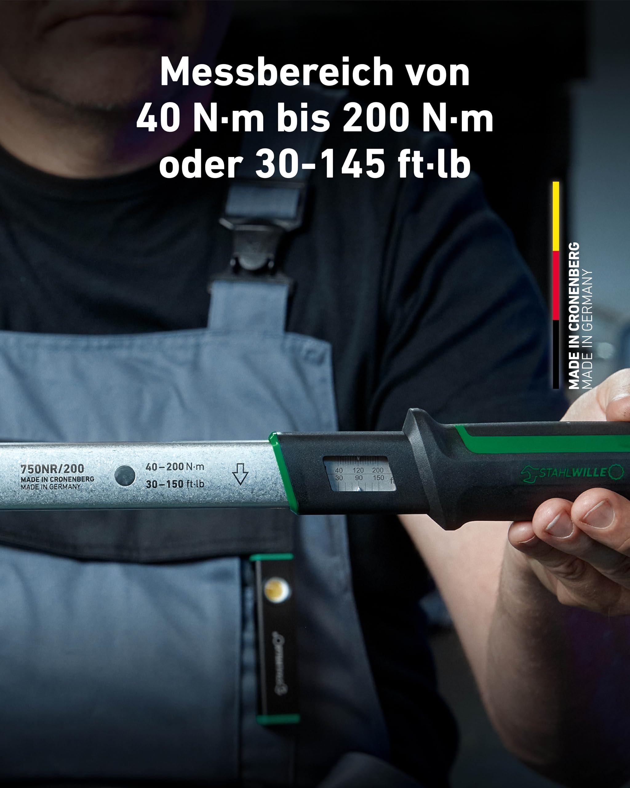 STAHLWILLE 750NR/200 | klucz dynamometryczny 40-200 N· m z grzechotką przełączającą 1/2 cala | z certyfikatem | Made in Germany