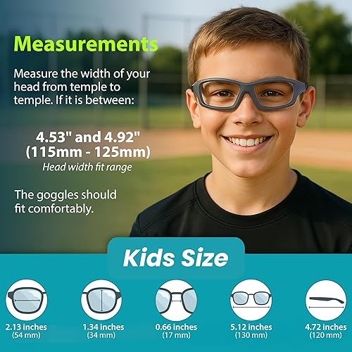 Miniatura 45 de BLUE CUT Gafas de protección deportiva, lentes antiniebla, gafas de seguridad para baloncesto, pickleball y todos los deportes al aire libre Azul