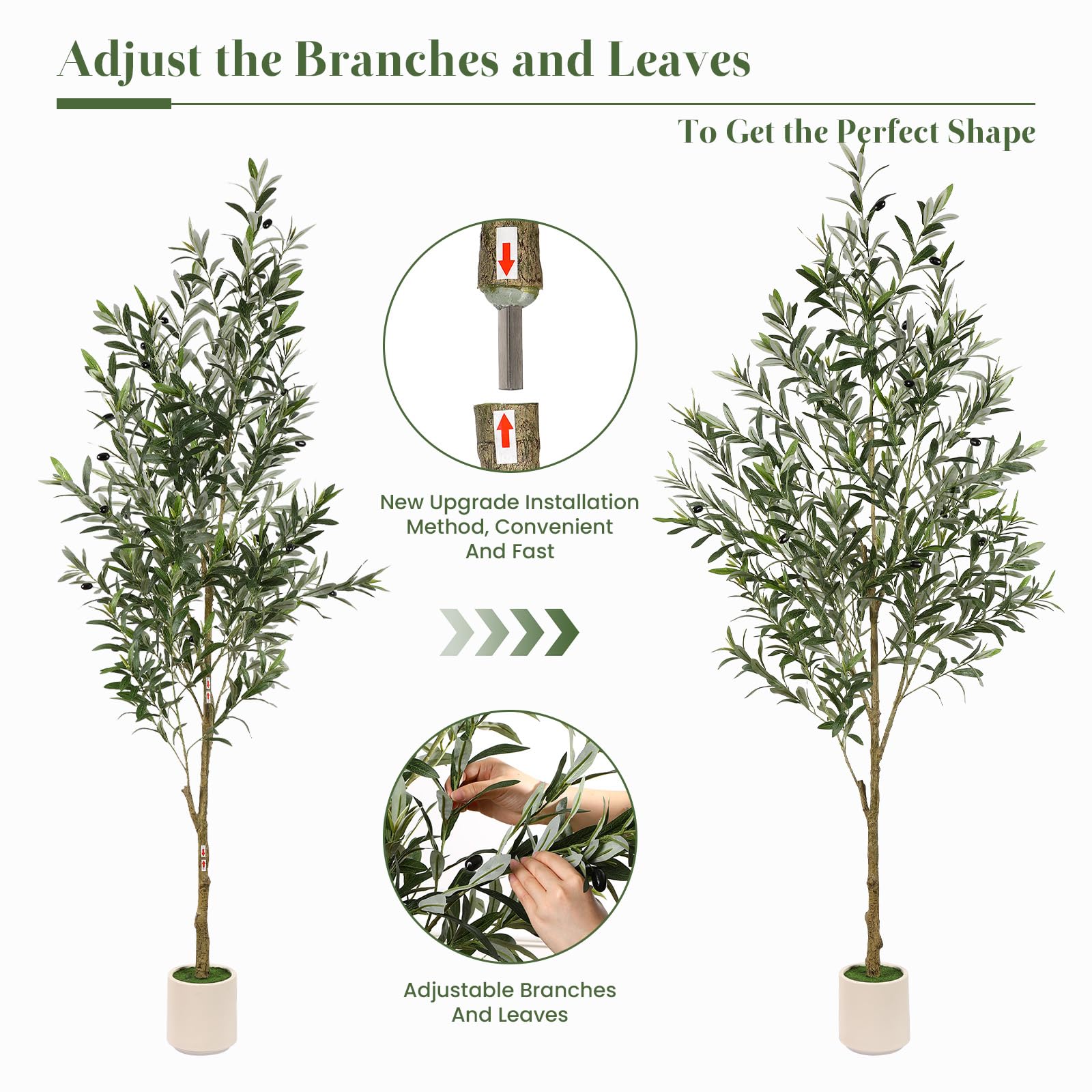Alupssuc 180cm Olivo Artificiale, Albero di Ulivo Artificiale Piante Finte da Interno Piante Finte Perfette in Vaso, Decorazione Realistica in Vaso per Interni ed Esterni per Soggiorno e Ufficio