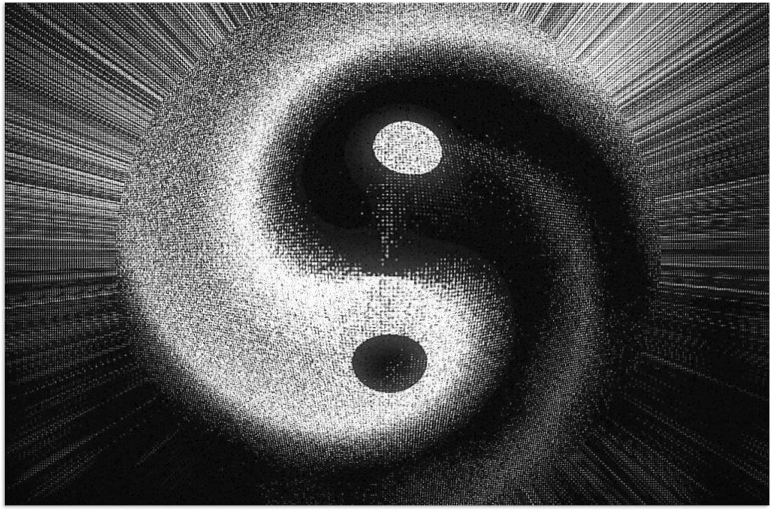 FFLSDR Doormat Yin Yang Pattern Non Slip Front Door Mat Waterproof Inside And Outdoor PVC Doormat Rug 40X60CM