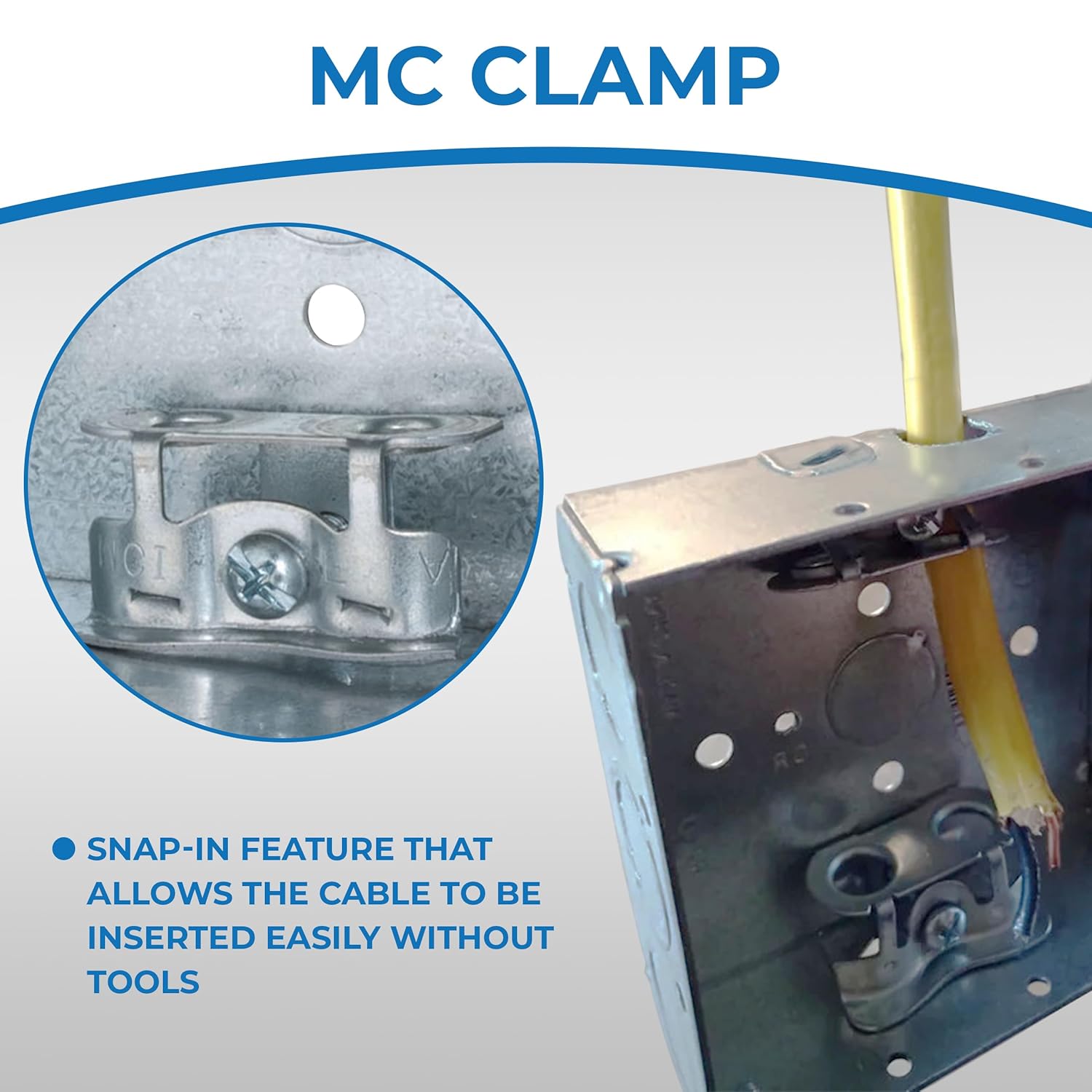 OHLECTRIC 4" Square Welded 1-1/2" deep 1/2" & 3/4" Eccentric KO with MC clamp & S Bracket – Made of Galvanized Steel, Welded Junction Boxes are Installed in
