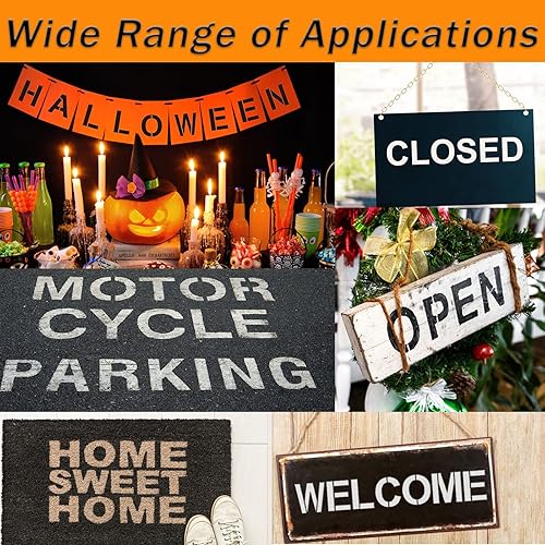 Miniatura 4 de DZXCYZ Plantillas de letras del alfabeto de 4 pulgadas, 36 plantillas de números de letras de plástico reutilizables, plantillas de manualidades