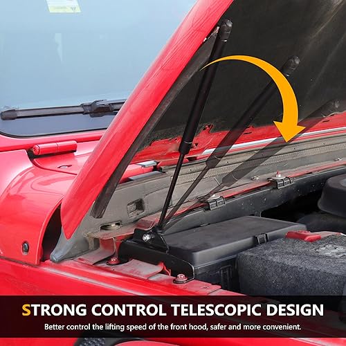 Miniatura 3 de Kit de asistencia de soporte de elevación compatible con Jeep Wrangler JL Gladiator JT 2018-2024, accesorios para capó delantero, amortiguadores de