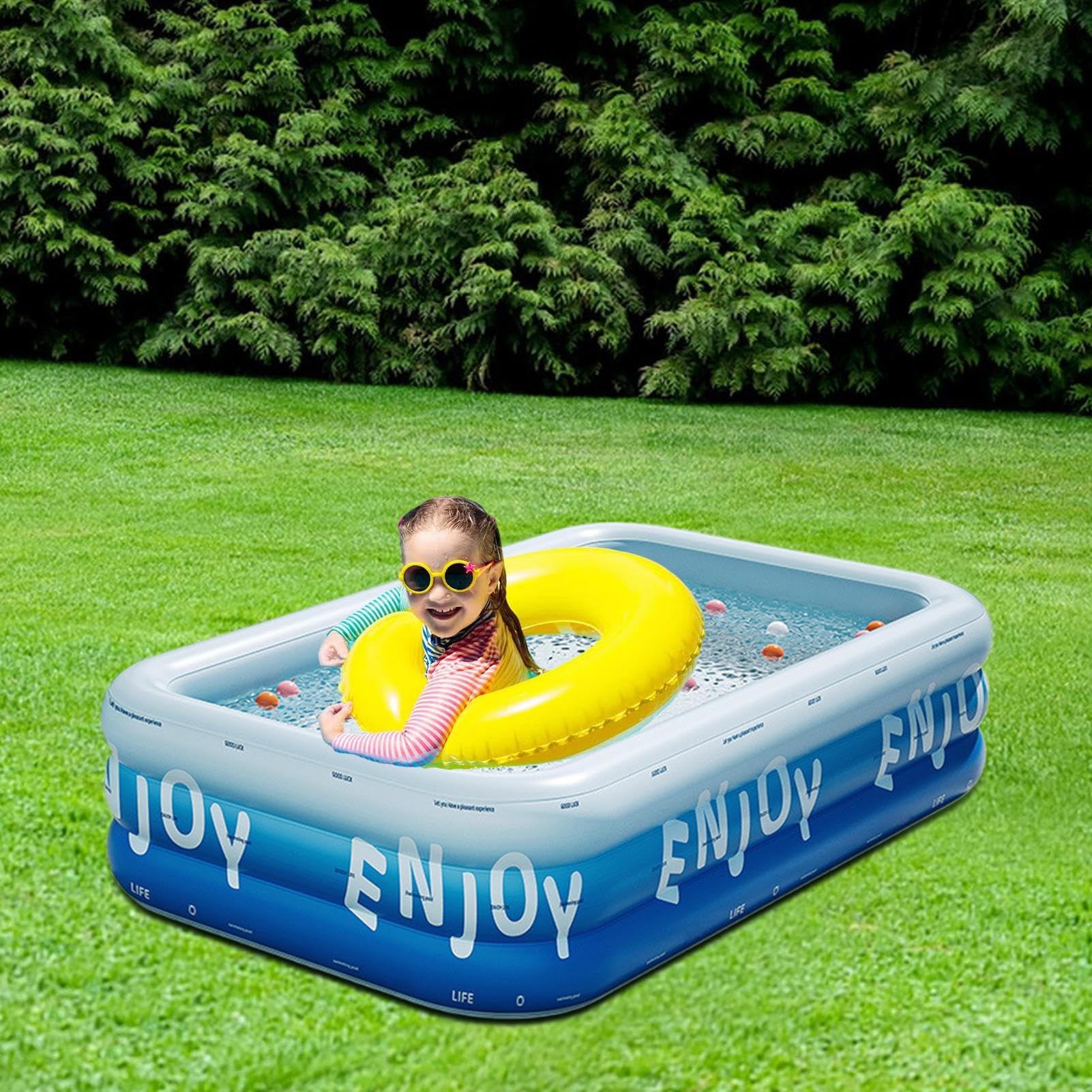 Piscina Gonfiabile Adulti Resistente Ispessita Trasportabile Gonfiabile | Piscina Gonfiabile Per Adulti E Bambini Relax Feste Estive All'Aperto In Cortile Giardino Portico Terrazza E Prato