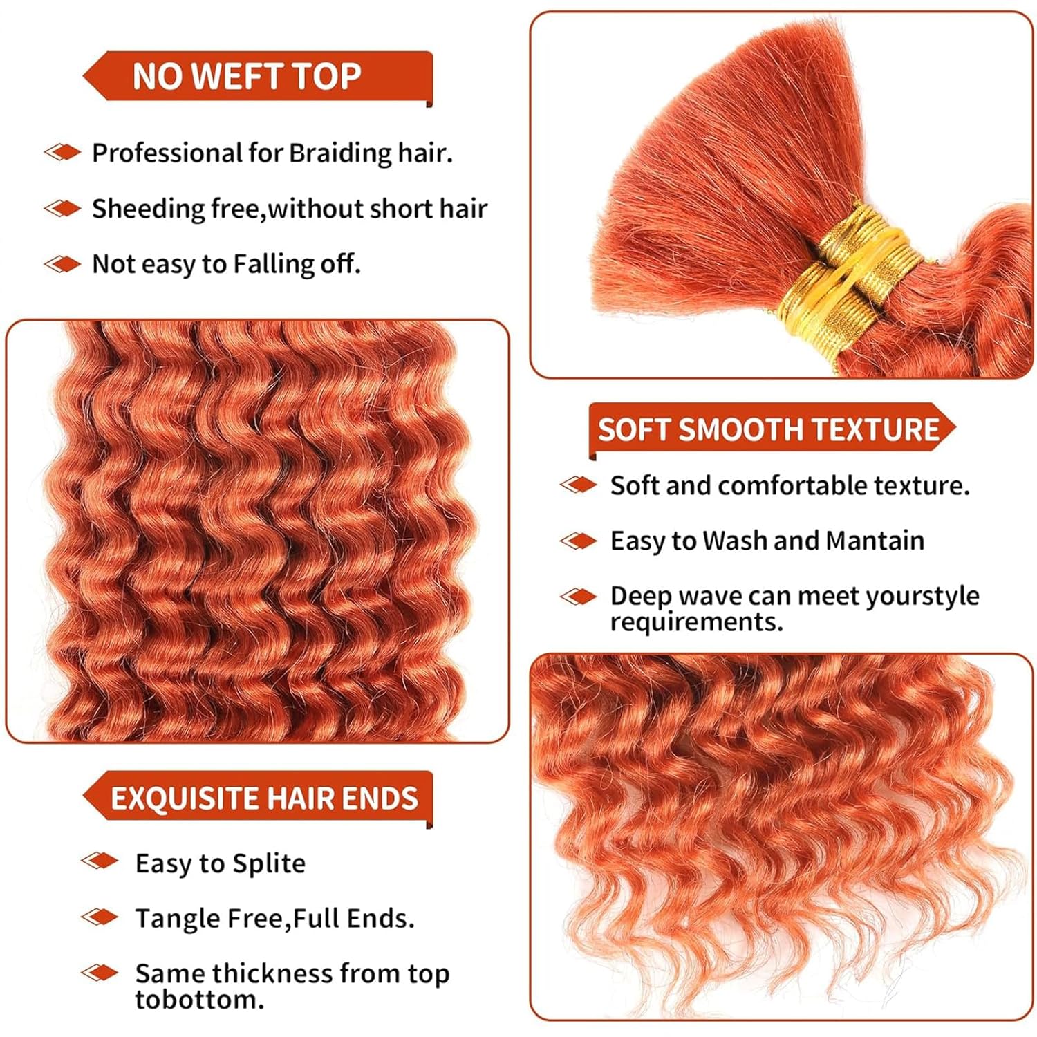 Deep Wave Bulk Human Hair For Braiding No Weft (1 Pack-2 Bundles-100g) Unprocessed Brazilian Virgin for Micro Braids Deep Bulk Human Hair Braids (350-Deep Wave Bulk,100g 22 inch")
