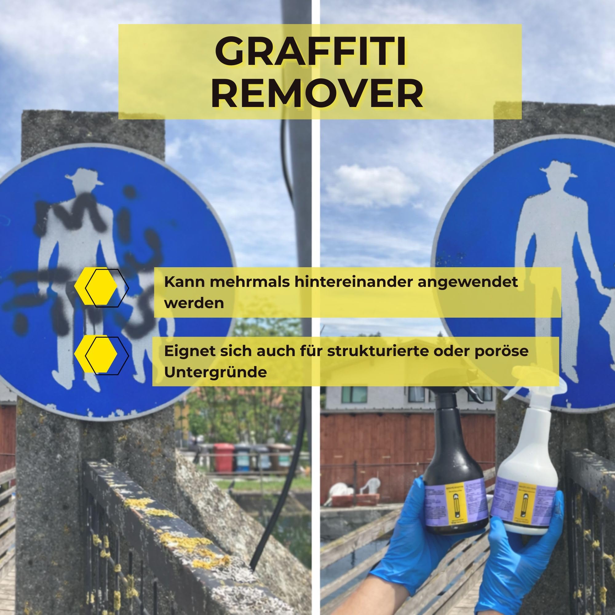 2 Stück INNOTEC Graffiti Remover 500 ml – kraftvoller Graffiti-Entferner für Farbe & Spraylack – löst schnell Farbschichten auf Beton, Metall, Holz und Putz – ideal für Fassaden, Mauern & Außenflächen