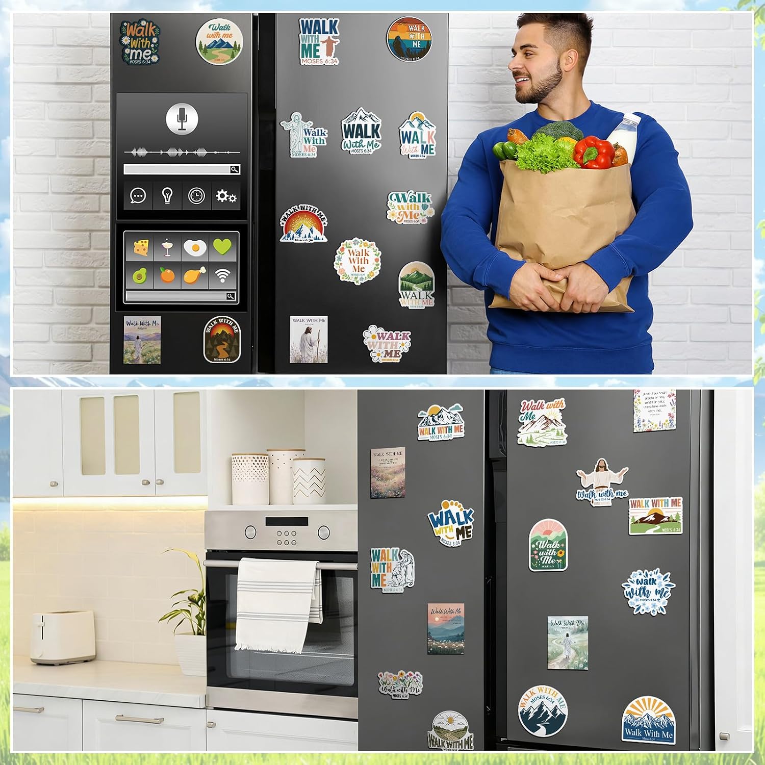 Xuhal 36 Pcs LDS Gifts Walk with Me Fridge Magnets Mormon Refrigerator Magnets 2026 LDS Youth Theme Gift Bishop Christian Faith Baptism Gifts for Men Women Youth Camp Missionary Saints image 4