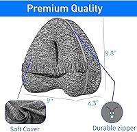 Vista 3 de Almohada de rodilla para personas que duermen de lado con correa elástica, almohada de piernas de espuma viscoelástica, ideal para alineación