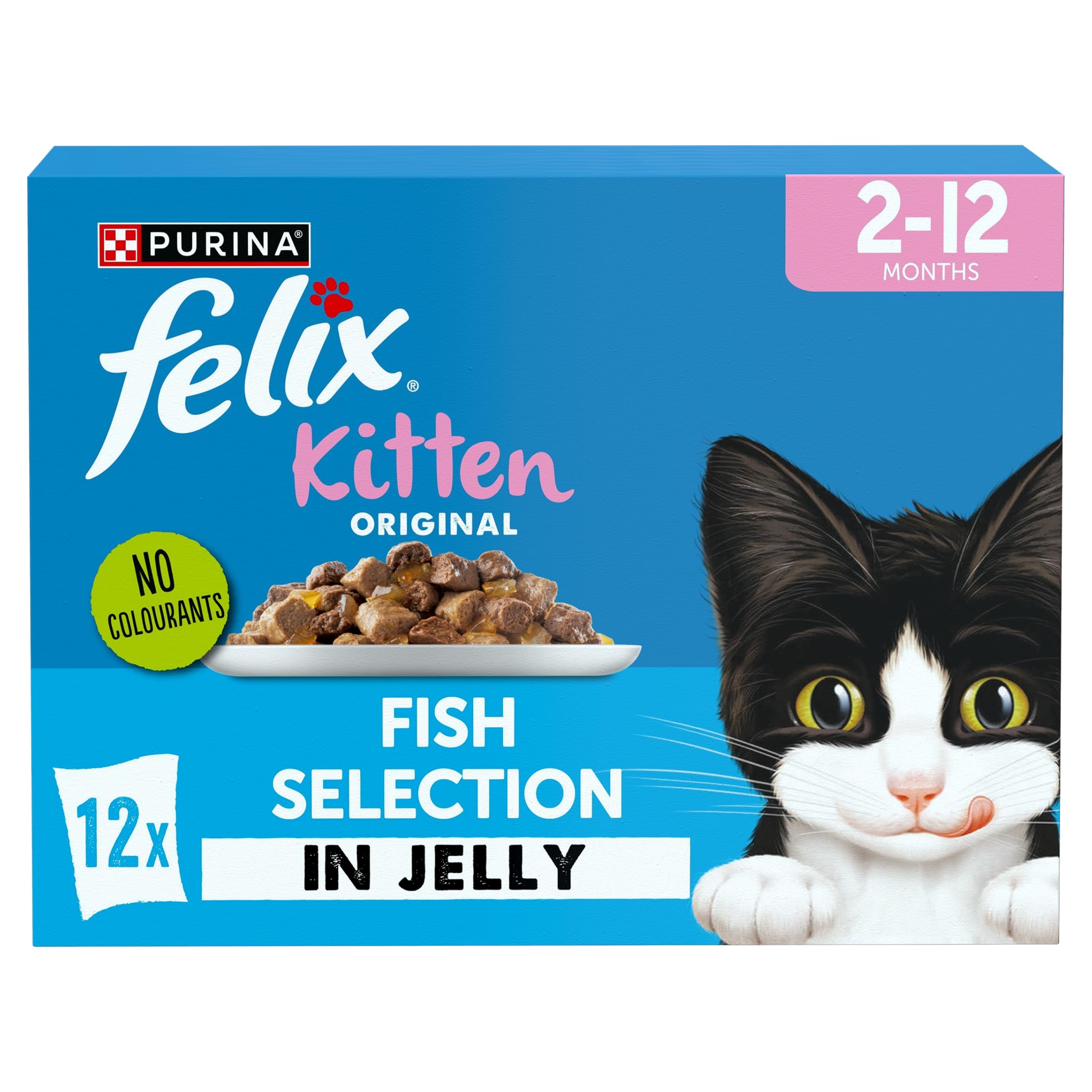 Original Kitten Fish Selection in Jelly Wet Cat Food 12x85g (Pack of 4)