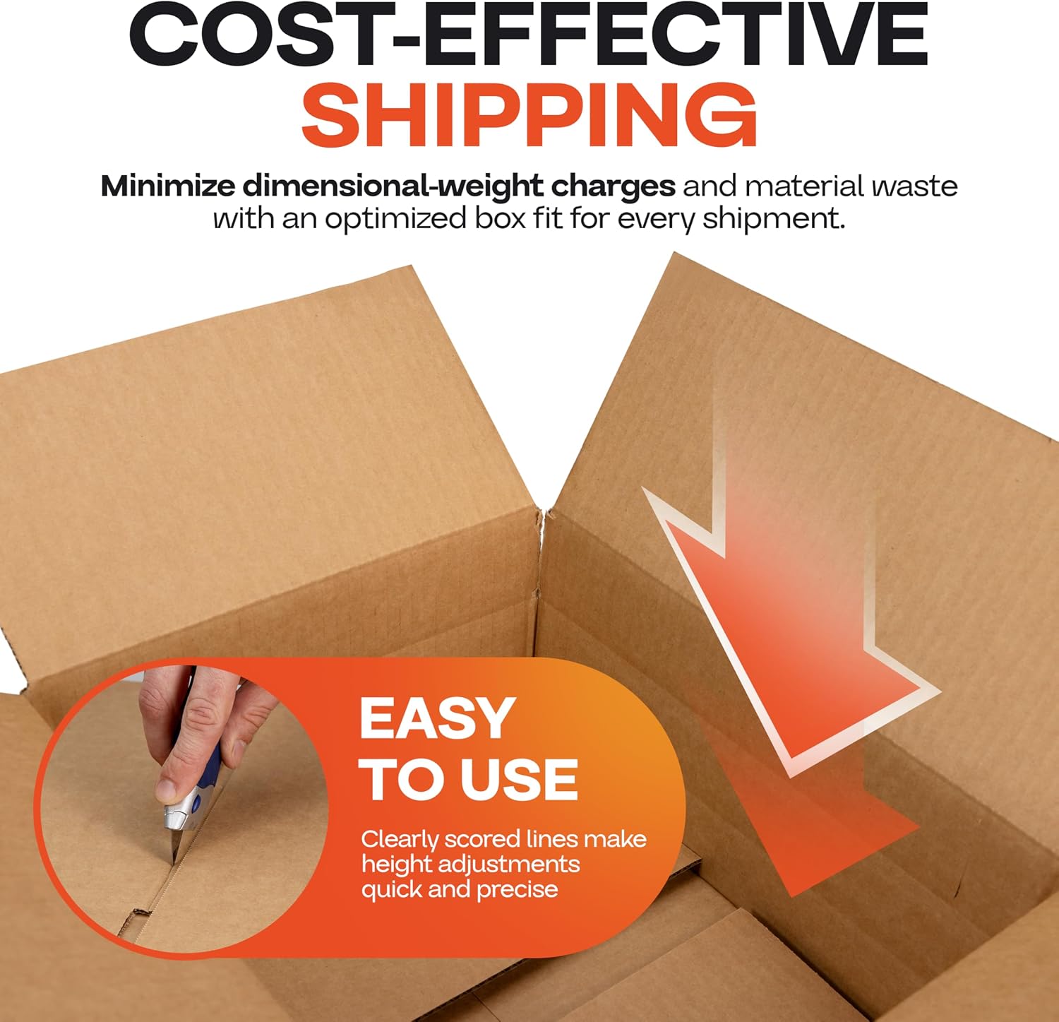 Multi-Depth Corrugated Shipping Boxes 14"L x 12"W x 6"H, 10-Pack image 3