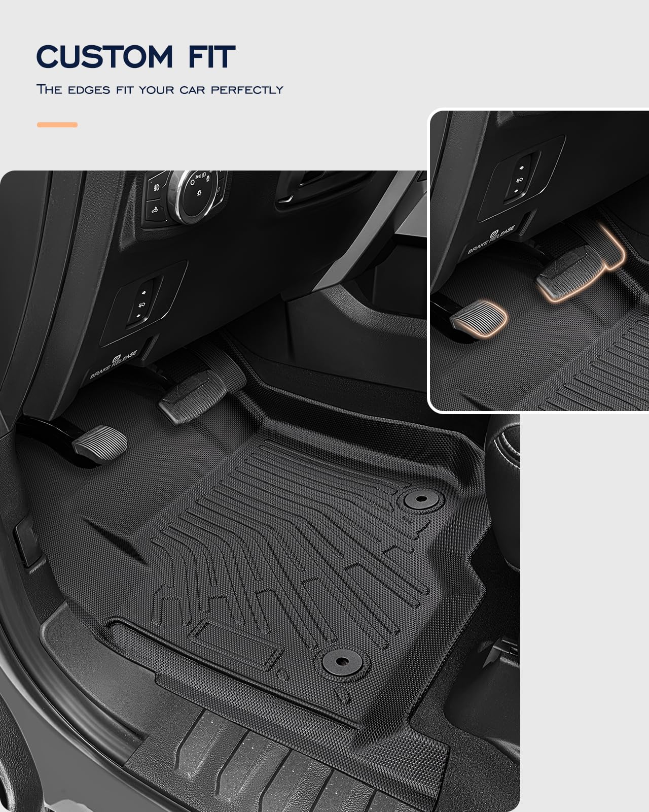 Floor Mats TPE Liner Fit For 17-24 Ford F-250 F-350 F-450 Super Duty Crew Cab