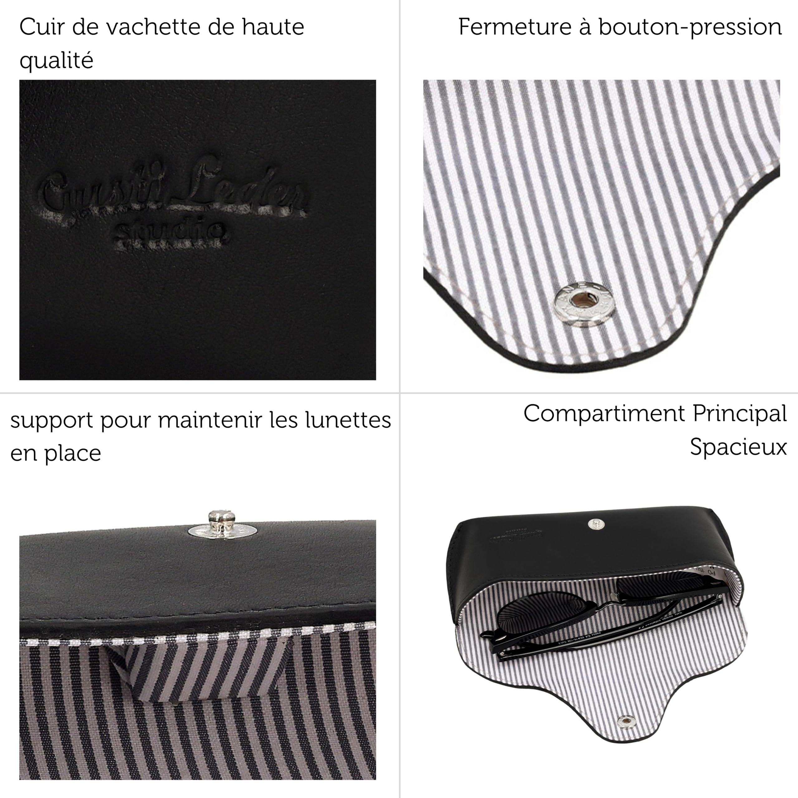 Gusti Étui Cuir Cornelius à lunettes Boîtier à lunettes en cuir Cuir