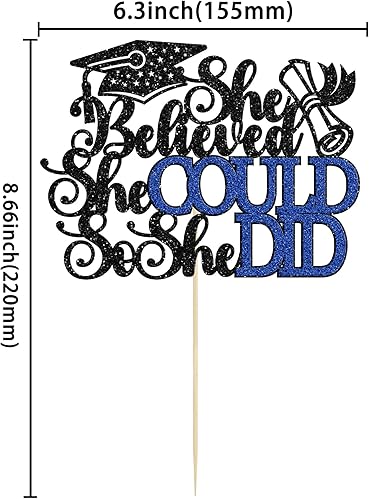 Miniatura 9 de 1 decoración de pastel con purpurina con texto en inglés You Did It (Congrats Grad Cap 2023), decoración para pastel de graduación 2023, temática de