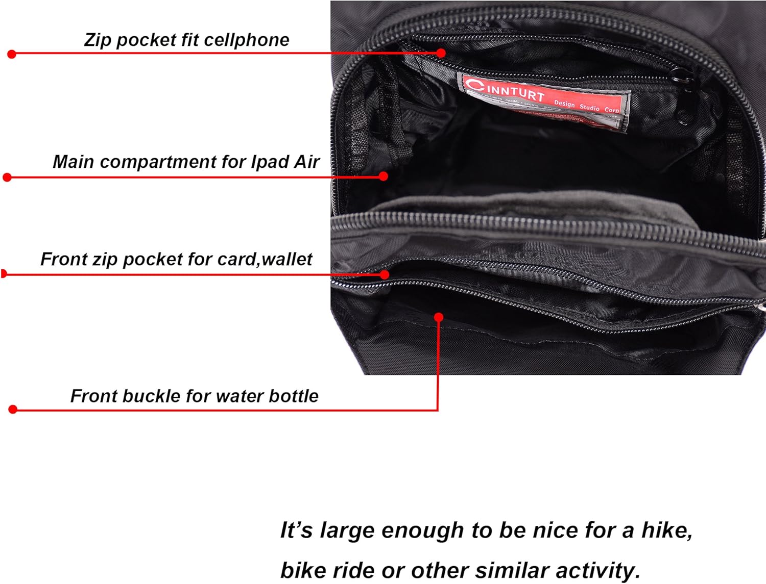 Sling Backpack Sling Bag Crossbody Daypack Chest Shoulder Pack for Men Women - Image 4