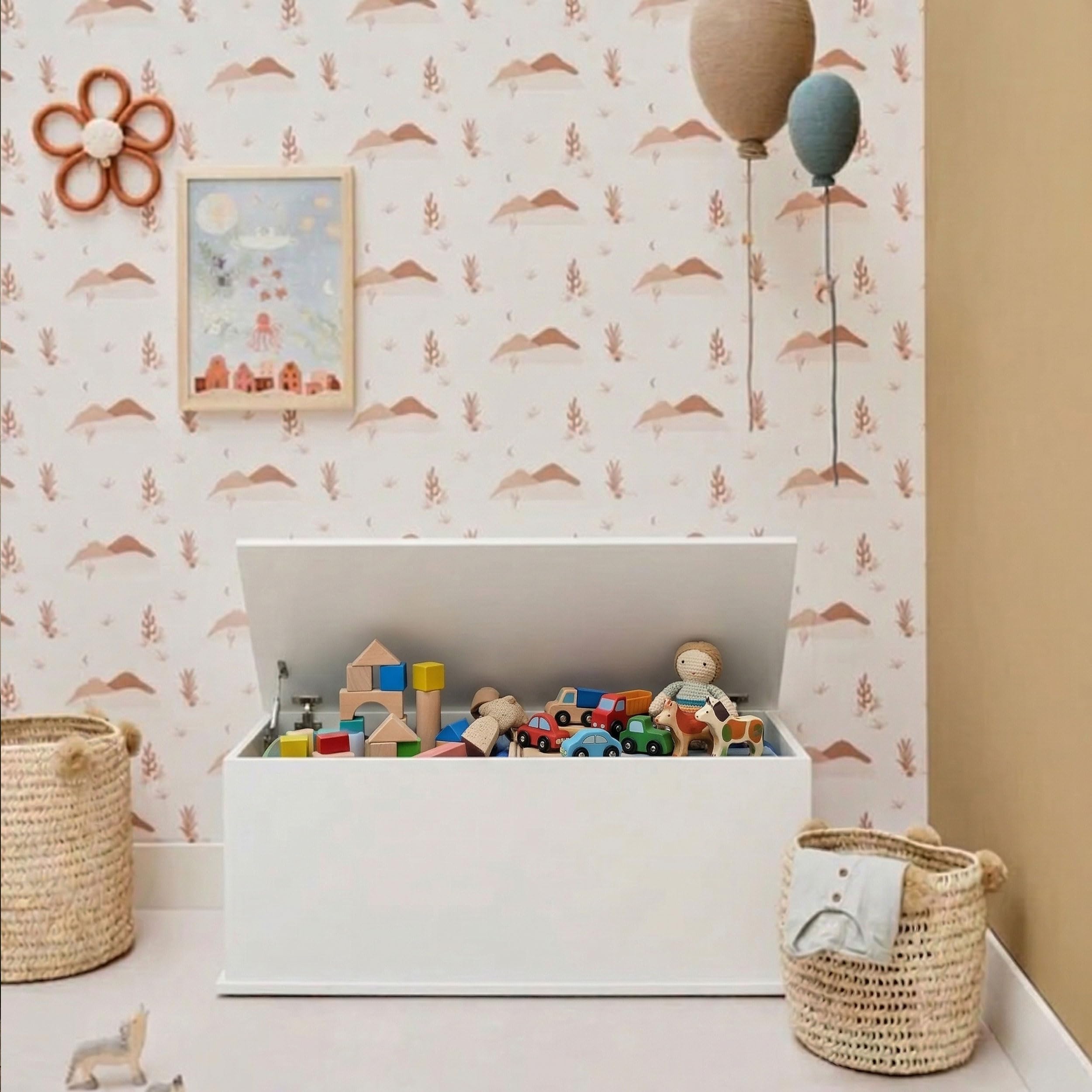 VDD Coffre de rangement bois - coffre à jouets - coffre à couvertures - largeur 100 cm - blanc