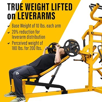 Powertec Fitness Workout Bench Multiystem for Chest, Arms, Legs, 120.1 x 73.3 x 80.5 Inches - Adjustable, Multi-User Weight Machines with Isolateral Arms - Premium at Home Gym Equipment