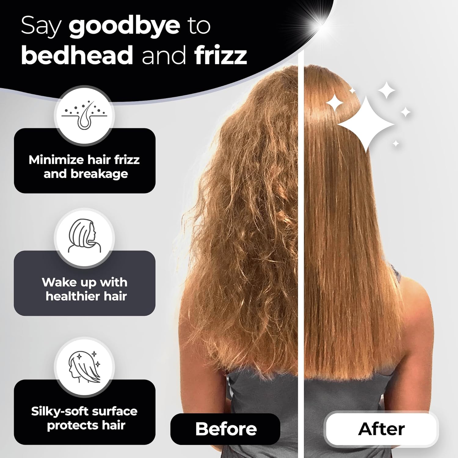 Silver Infused Satin Pillowcases Set – 2 Pack Silky Soft Cooling Pillow Cases with Self-Cleaning Silvery Technology™ for Hygienic Sleep – Better Than Silk for Hair and Skin, Size Queen 20x30”