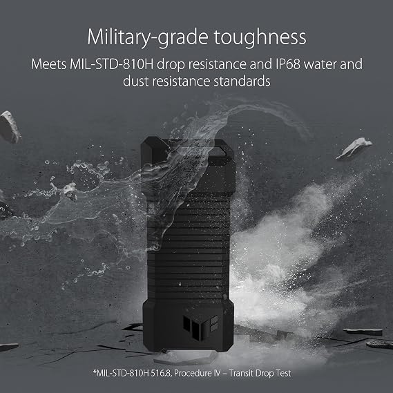 ASUS TUF Gaming A1—USB-C 3.2 Gen 2x1 SSD enclosure(SSD case), dual M.2 NVMe PCIe and SATA interfaces, M.2 Q-Latch for easy installation, MIL-STD-810H drop resistance, IP68 water and dust resistance