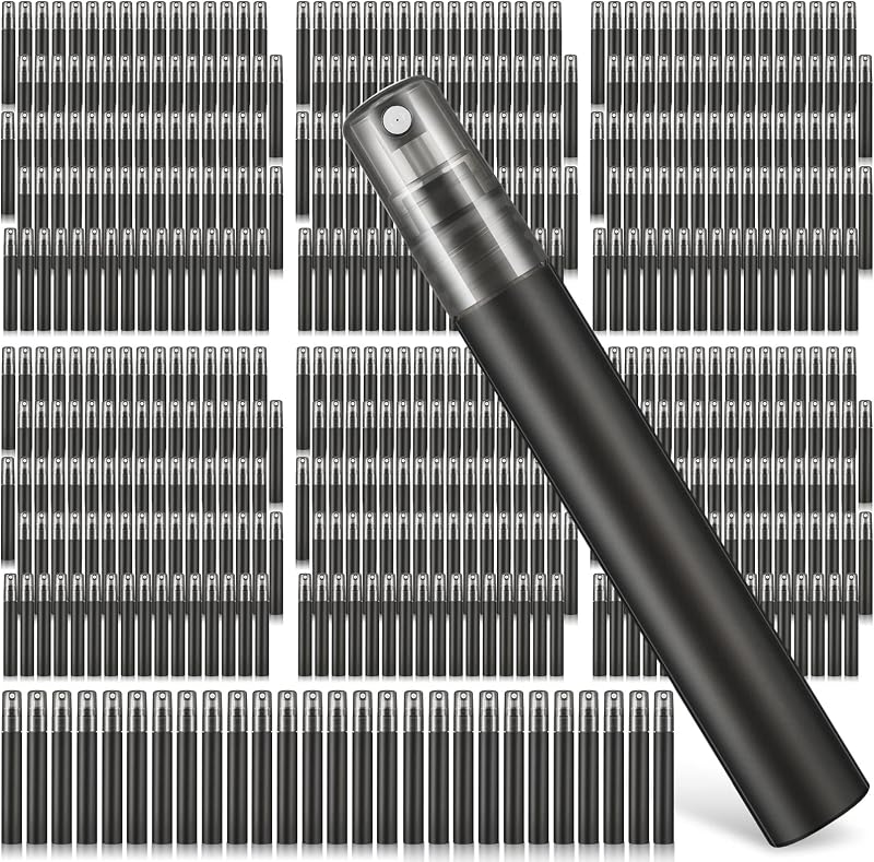 Remerry Frascos Spray Recarregáveis de 10 mL, Pretos, Pacote com 500
