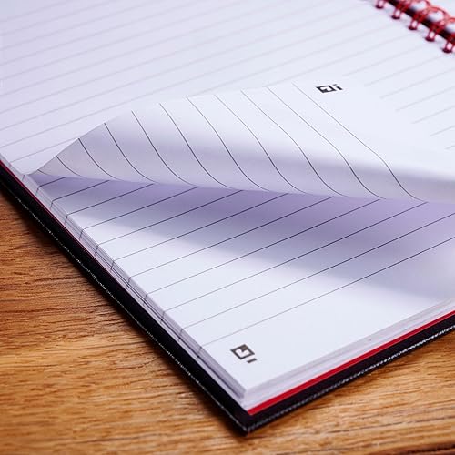 Miniatura 3 de Cuaderno Black n' Red de tapa dura, doble espiral, grande, negro, rojo, 70 hojas rayadas, Negro M