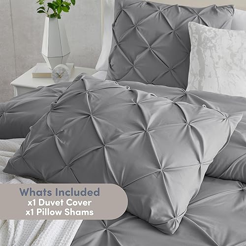 Miniatura 10 de Nestl Blue Heaven - Juego de funda de edredón tamaño matrimonial, 3 piezas de funda de edredón de doble cepillado con cierre de botón, 1 funda de