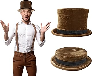 Collapsible Top Hat, Magician Top Hats, Folding Tophats For Men, Cosplay Halloween Costume Accessories