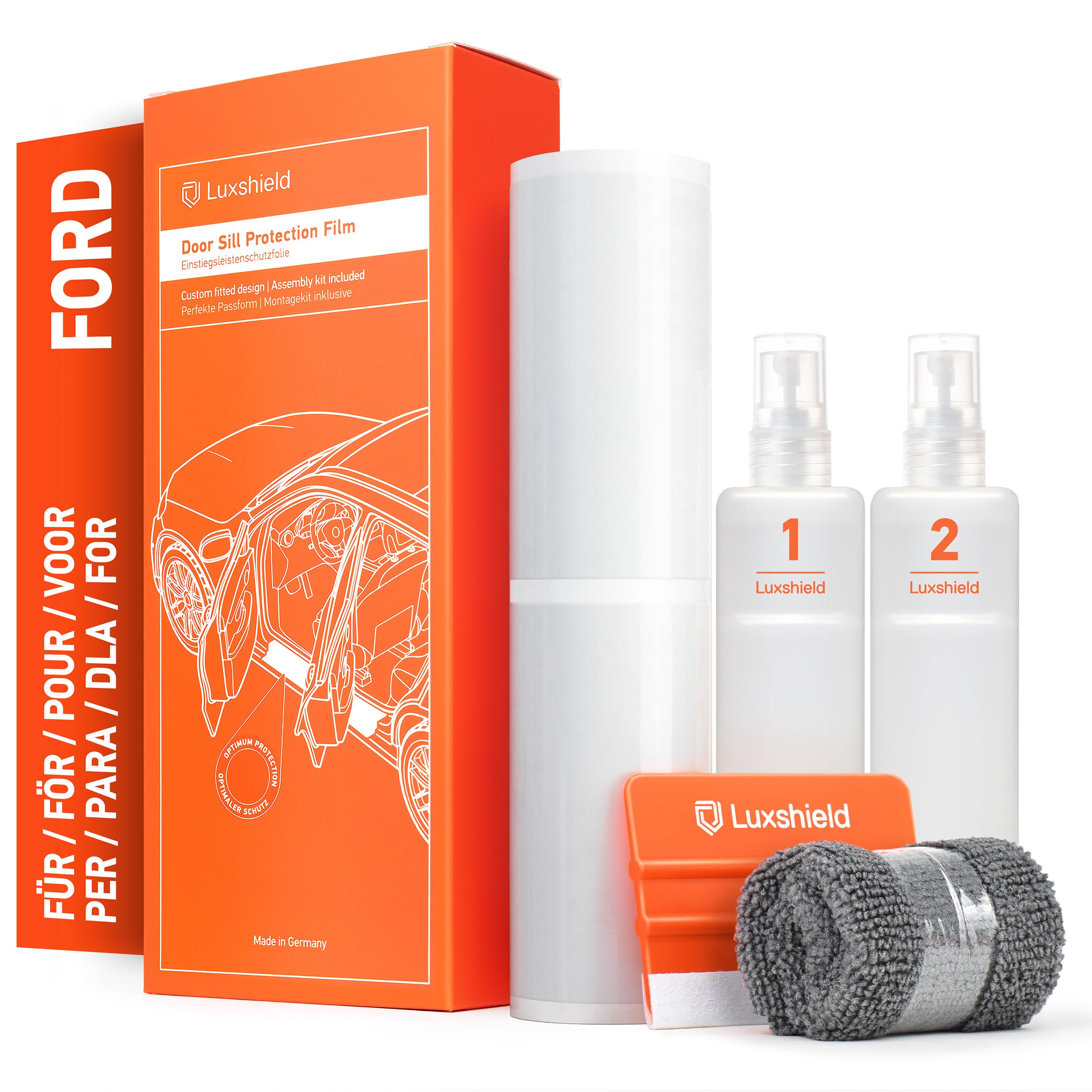 Luxshield folia ochronna progów Ford Mustang Mach-E 2021-2026 przezroczysta błyszcząca