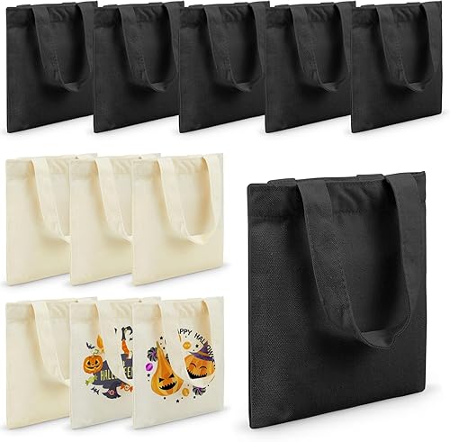 Miniatura 8 de Amylove 24 mini bolsas de lona en blanco, reutilizables, bolsas de comestibles, bolsas de bricolaje para niños, fiestas, escuela, eventos (natural