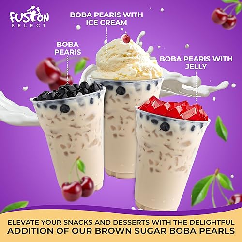 Miniatura 3 de Paquete de 6 Boba instantánea Fusion Select - Perlas de tapioca sin cocinar para bebidas de té de burbujas, bebidas de leche dulce caliente o fría,