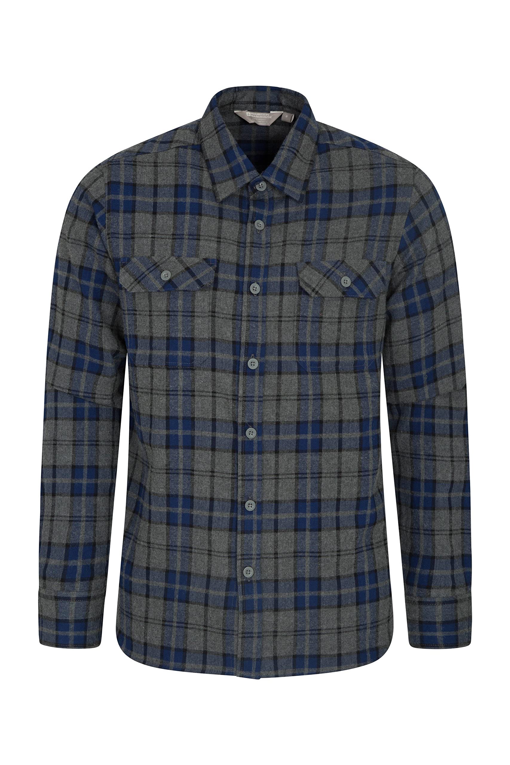 Mountain Warehouse Trace Mens Flannel Cotton Shirt Dark Blue 4XL