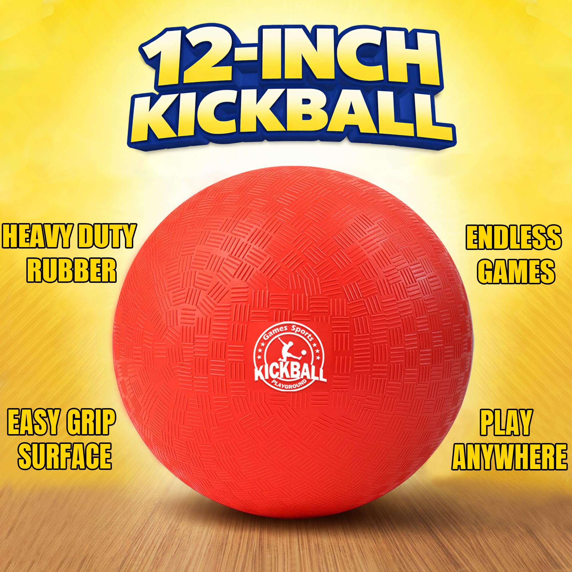 Palline da gioco per kickball da 25,4 cm, confezione da 6 o 12, per bambini e adulti, per giochi scolastici all'aperto e al chiuso, con pompa a mano e borsa per riporre oggetti