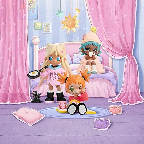 Miniatura 7 de POP MART Lil Peach Riot Sleepover Series Figuras de caja ciega, figuras de acción de diseño aleatorio, juguetes coleccionables, decoración del