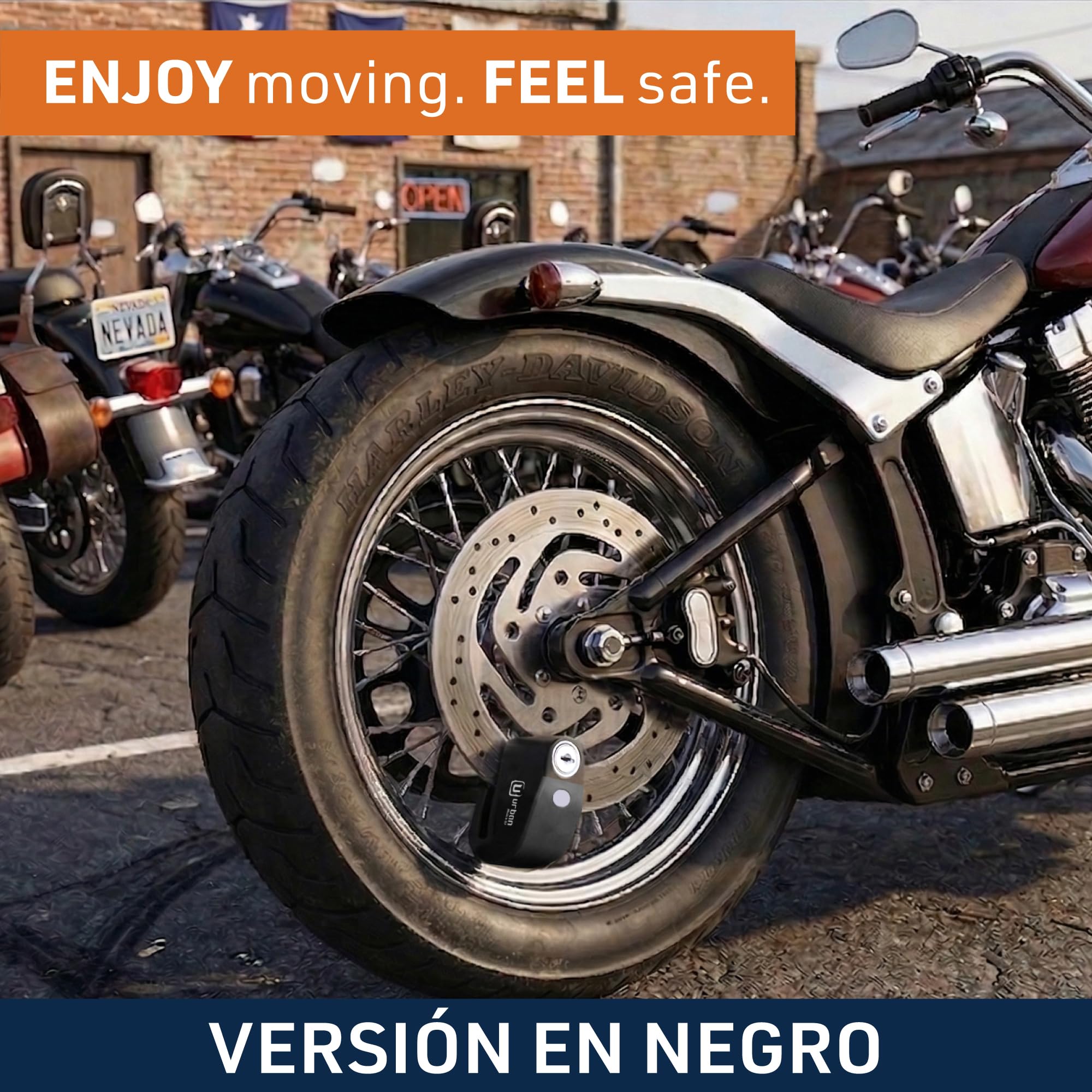 URBAN UR6B Candado Moto con Alarma Inteligente | Antirrobo Disco Más Eficaz | Hi-Tech, 120db, LED, Warning Sensibilidad A+, Pila CR2 Larga Duración, Más Impermeable, Pinza 6mm Universal Scooter Bici