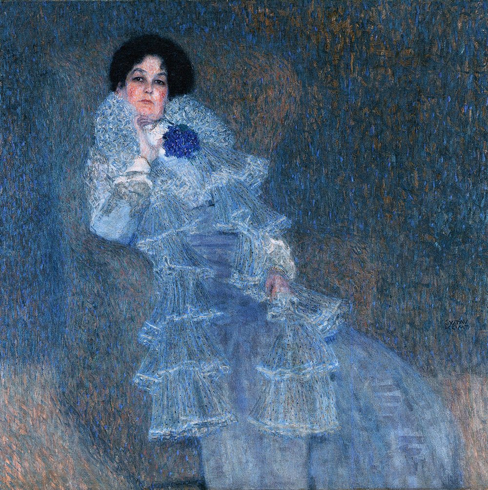 Gustav Klimt Marie Henneberg grand cadre marron tableau mat salon