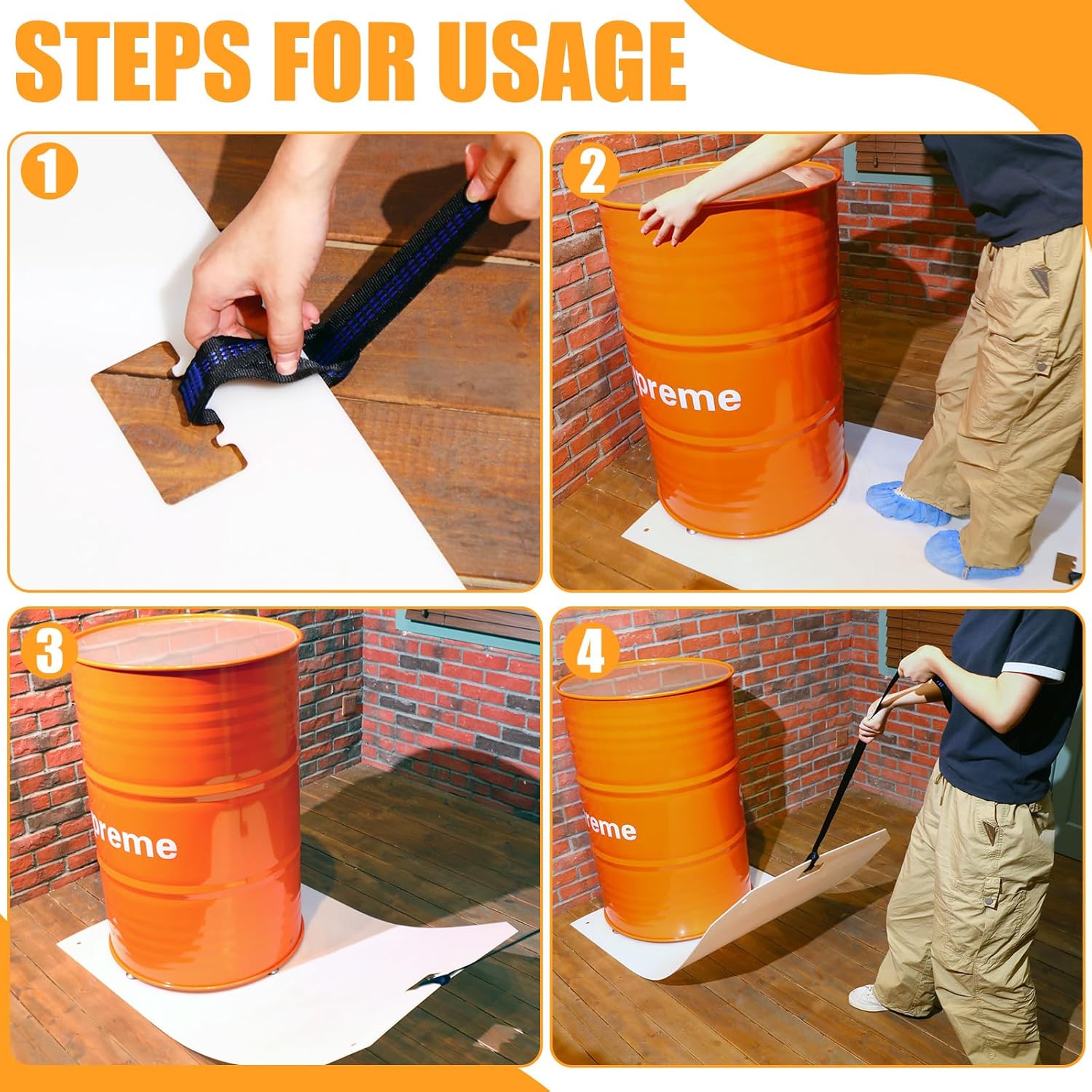 Barydat 2 Pcs Large Appliance Slider with Pull Strap Plastic Appliance Glide with Handle Move Appliances with One Hand Protects Floors Glides Easily, 48" x 29-7/8" Moving Mat